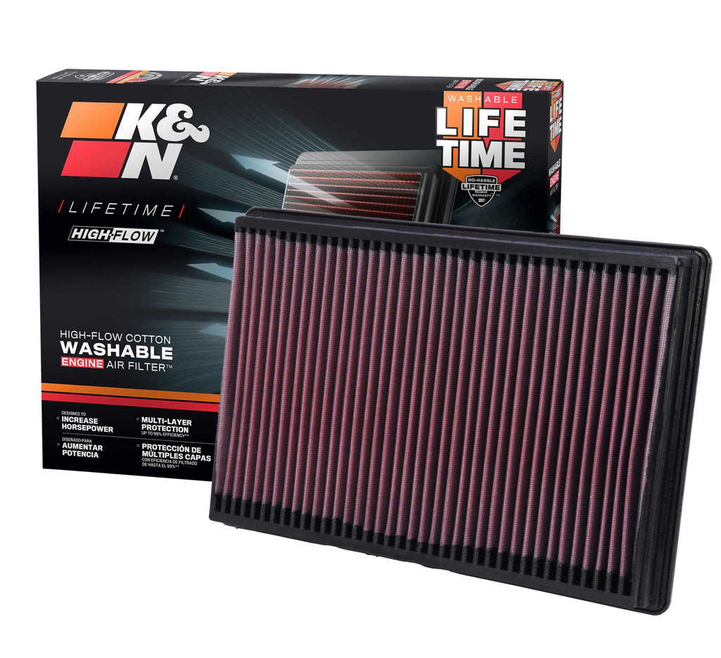 K&N 33-2247 Replacement Air Filter for Select Dodge Ram 1500, Dodge Ram 2500, Dodge Ram 3500, Ram 1500, Ram Classic, Ram 2500, Ram 3500, Ram 4500, Ram