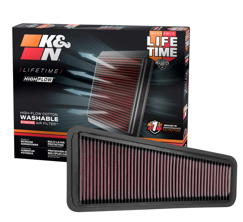 K&N 33-2281 Replacement Air Filter for Select Toyota 4Runner, Toyota FJ Cruiser, Toyota Tacoma, Toyota Tundra