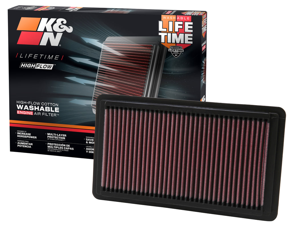 K&N 33-2343 Replacement Air Filter for Select Acura CSX, Honda Civic, Honda Element
