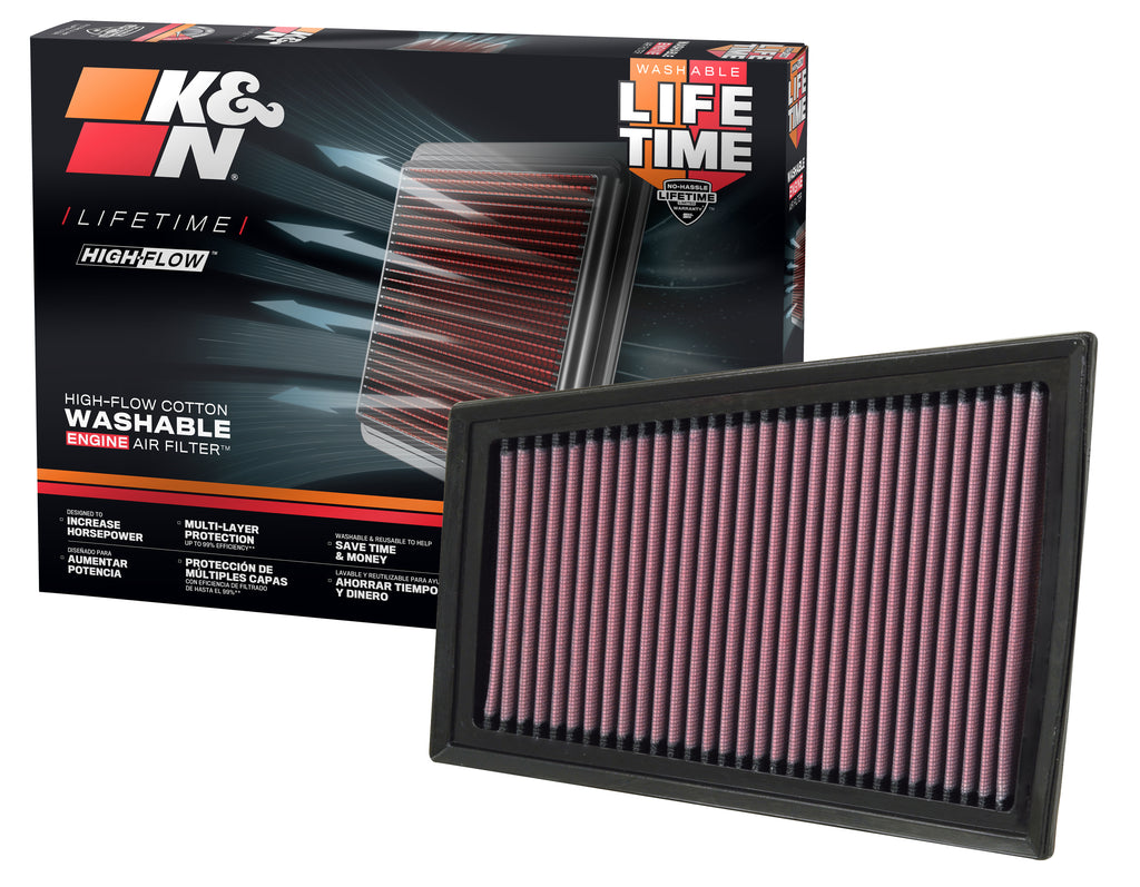 K&N 33-2376 Replacement Air Filter for Select Nissan Sentra