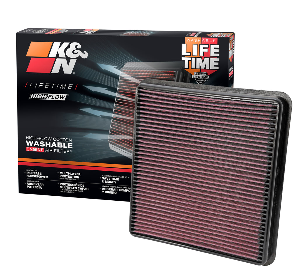 K&N 33-2387 Replacement Air Filter for Select Lexus LX570, Toyota Land Cruiser, Toyota Sequoia, Toyota Tundra