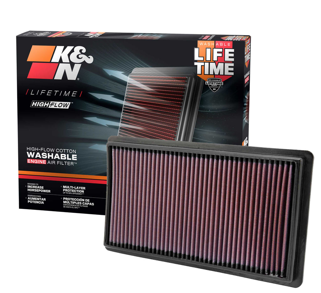 K&N 33-2395 Replacement Air Filter for Select Ford Edge, Ford Explorer, Ford Flex, Ford Fusion, Ford Police Interceptor Sedan, Ford Police Interceptor Utility, Ford Special Service Police Sedan, Ford Taurus, Ford Taurus X, Lincoln Aviator, Lincoln MKS,