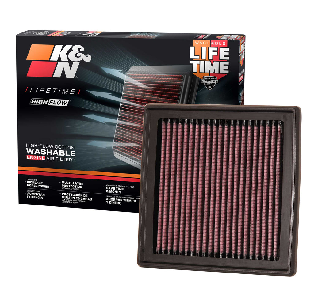 K&N 33-2399 Replacement Air Filter for Select INFINITI EX35, INFINITI EX37, INFINITI G25, INFINITI G35, INFINITI G37, INFINITI Q40, INFINITI Q60, INFINITI QX50, Nissan 350Z, Nissan 370Z