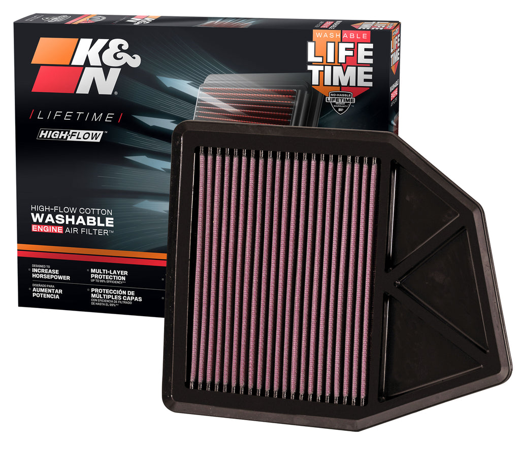 K&N 33-2402 Replacement Air Filter for Select Honda Accord, Honda Crosstour
