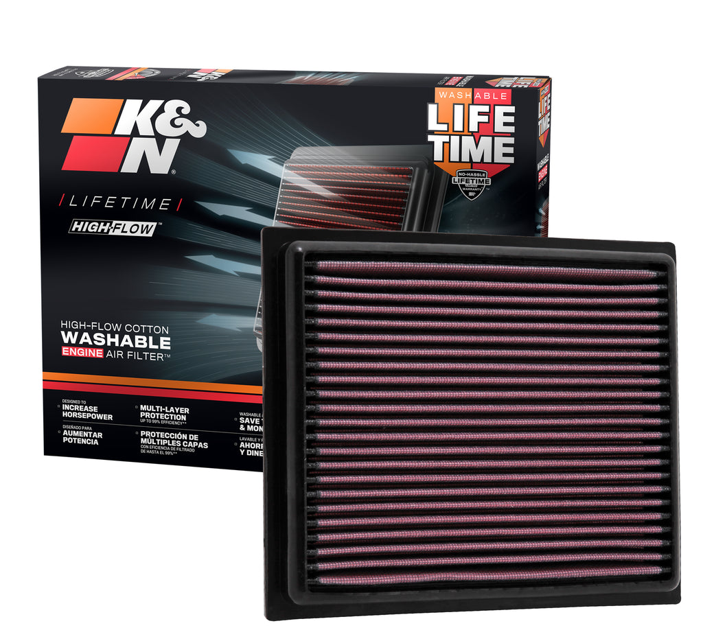 K&N 33-2435 Replacement Air Filter for Select Lexus CT200h, Lexus NX300h, Mitsubishi Eclipse Cross, Toyota Prius, Toyota Prius Plug-In, Toyota Prius V, Toyota RAV4