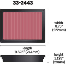 Load image into Gallery viewer, K&amp;N 33-2443 Replacement Air Filter for Select Lexus ES250, Lexus ES350, Lexus LC500h, Lexus NX200t, Lexus NX250, Lexus NX300, Lexus NX350, Lexus RX350, Lexus RX350L, Lexus TX350, Mitsubishi L200, Toyota 4Runner, Toyota Avalon, Toyota Camry, Toyota GR
