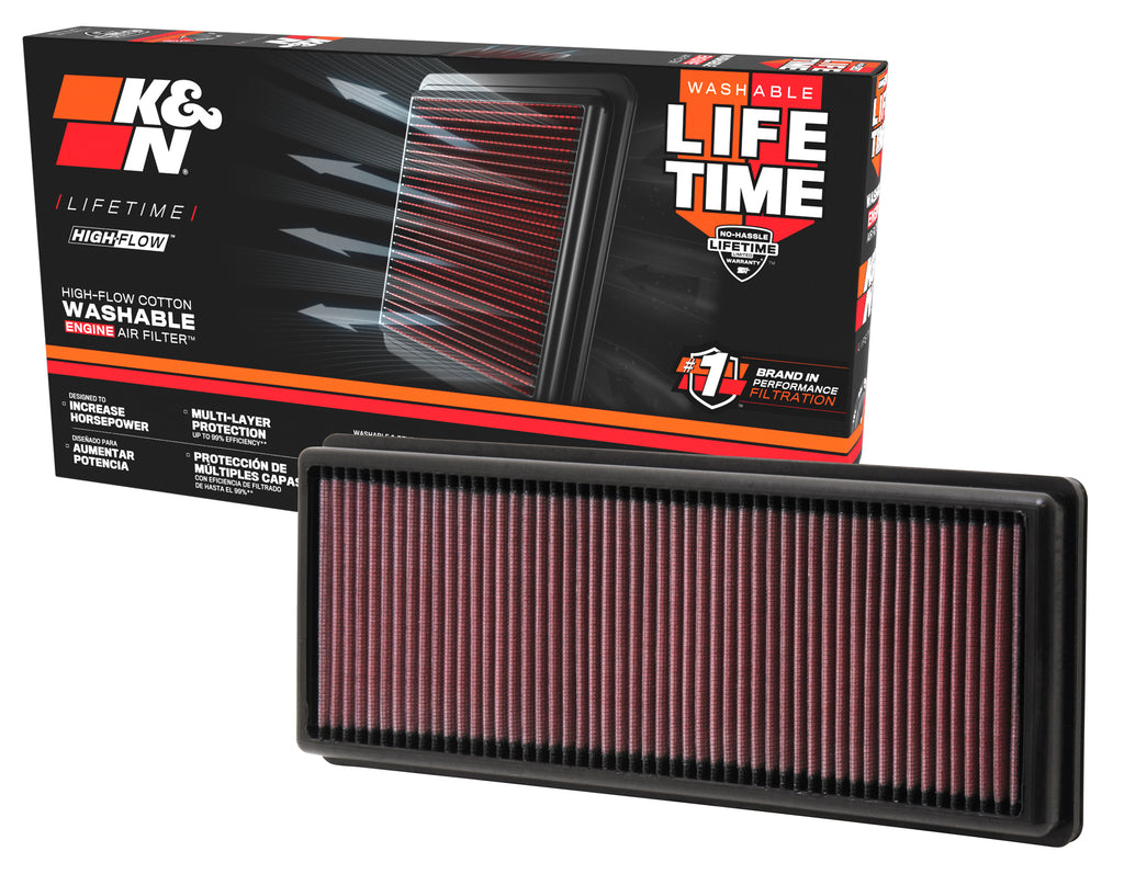 K&N 33-2471 Replacement Air Filter for Select Fiat 500