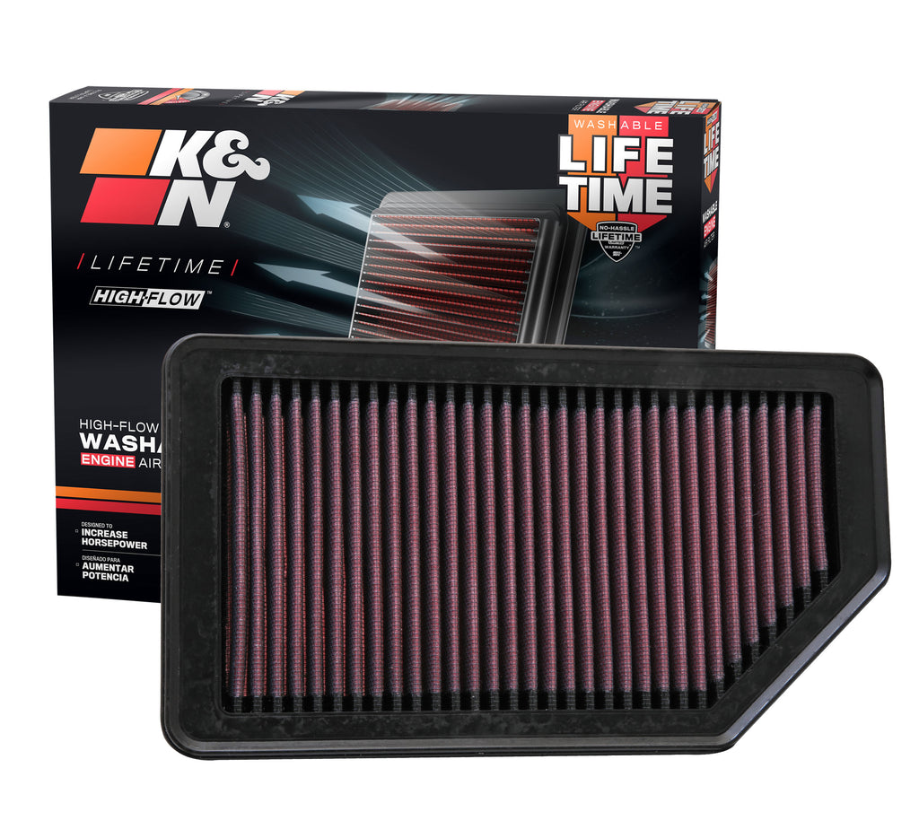 K&N 33-2472 Replacement Air Filter for Select Dodge Attitude, Hyundai Accent, Hyundai Veloster, Kia Rio, Kia Soul