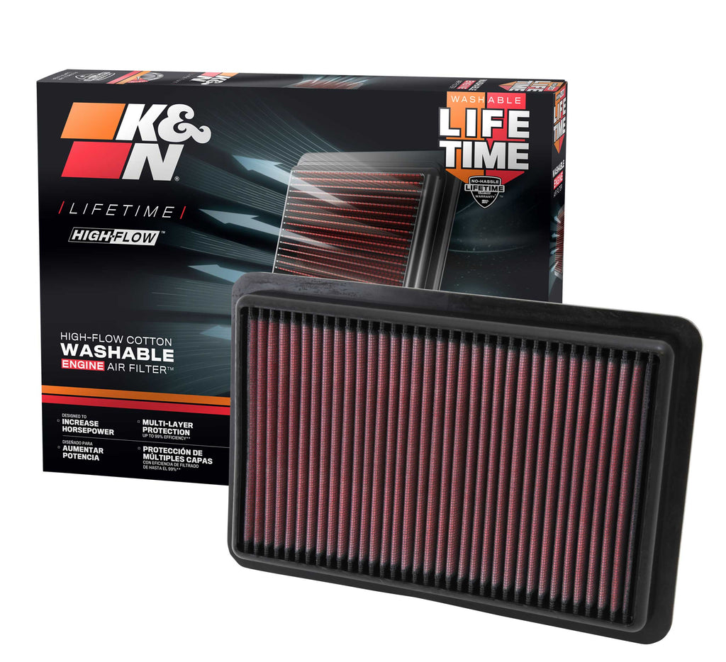 K&N 33-2480 Replacement Air Filter for Select Mazda 3, Mazda 3 Sport, Mazda 6, Mazda CX-5