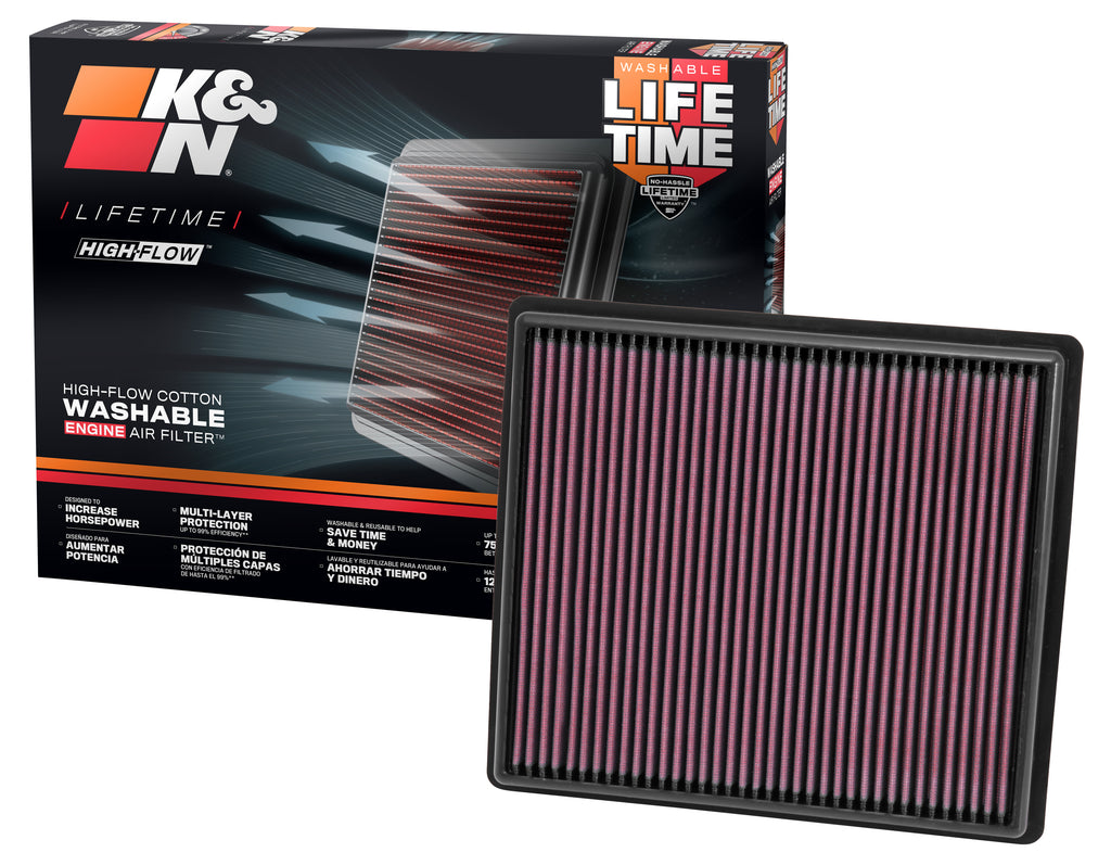 K&N 33-2497 Replacement Air Filter for Select Buick Regal, Chevrolet Impala, Chevrolet Malibu, Chevrolet Malibu Limited