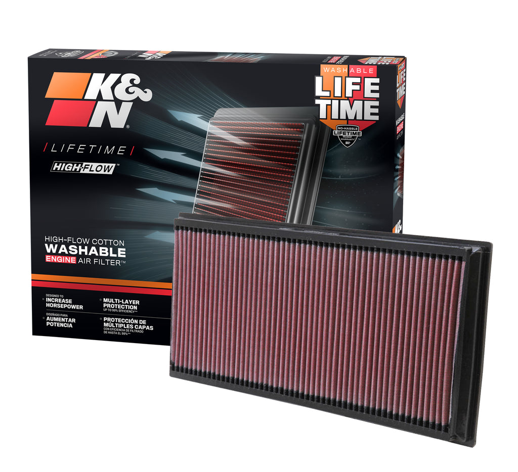 K&N 33-2857 Replacement Air Filter for Select Audi Q7, Audi TT Quattro, Land Rover Range Rover, Porsche Cayenne, Volkswagen Clasico, Volkswagen Jetta, Volkswagen Touareg