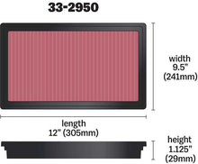 Load image into Gallery viewer, K&amp;N 33-2950 Replacement Air Filter