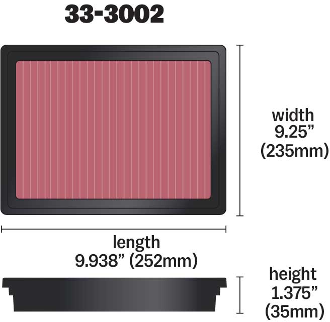 K&N 33-3002 Replacement Air Filter for Select Mazda BT-50
