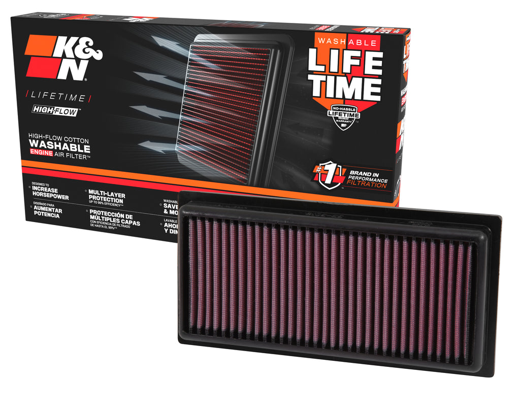 K&N 33-3016 Replacement Air Filter for Select Dodge Attitude, Mitsubishi Mirage, Mitsubishi Mirage G4, Mitsubishi Xpander, Toyota Avanza