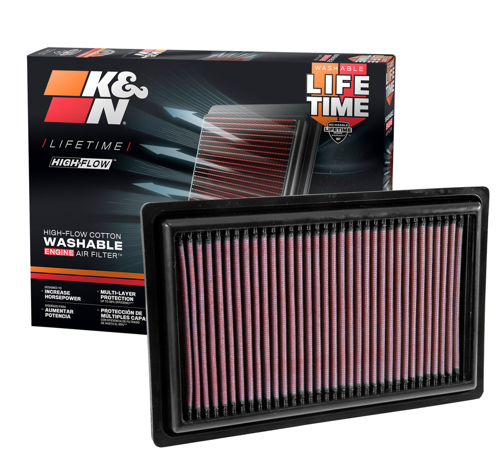 K&N 33-3034 Replacement Air Filter for Select Mercedes-Benz C180, Mercedes-Benz C200, Mercedes-Benz C250, Mercedes-Benz C300, Mercedes-Benz C350e, Mercedes-Benz E200, Mercedes-Benz E250, Mercedes-Benz E300, Mercedes-Benz GLC250, Mercedes-Benz GLC300,