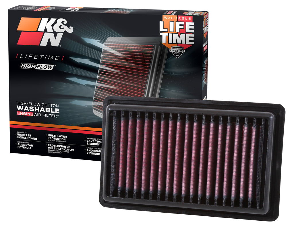 K&N 33-3043 Replacement Air Filter for Select Smart Forfour, Smart Fortwo