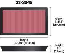 Load image into Gallery viewer, K&amp;N 33-3045 Replacement Air Filter for Select Mitsubishi L200, Toyota Hilux