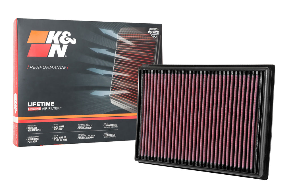 K&N 33-3045 Replacement Air Filter for Select Mitsubishi L200, Toyota Hilux