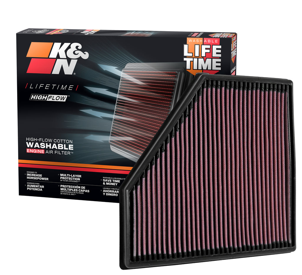 K&N 33-3051 Replacement Air Filter for Select BMW 120i, BMW 220i, BMW 230i, BMW 230i xDrive, BMW 320i, BMW 330e, BMW 330i, BMW 330i GT xDrive, BMW 330i xDrive, BMW 340i, BMW 340i GT xDrive, BMW 340i xDrive, BMW 420i, BMW 420i Gran Coupe, BMW 430i, BMW