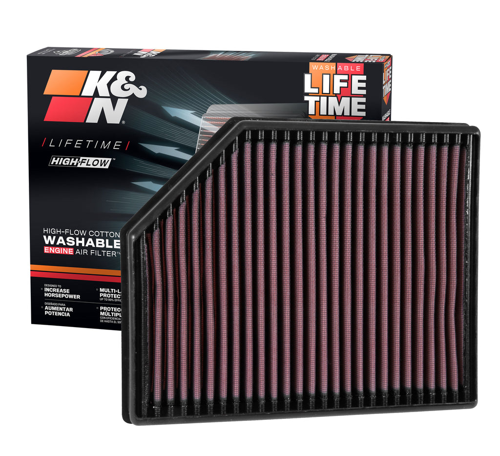 K&N 33-3065 Replacement Air Filter for Select Volvo S60, Volvo S90, Volvo V60, Volvo V60 Cross Country, Volvo V90, Volvo V90 Cross Country, Volvo XC60, Volvo XC90