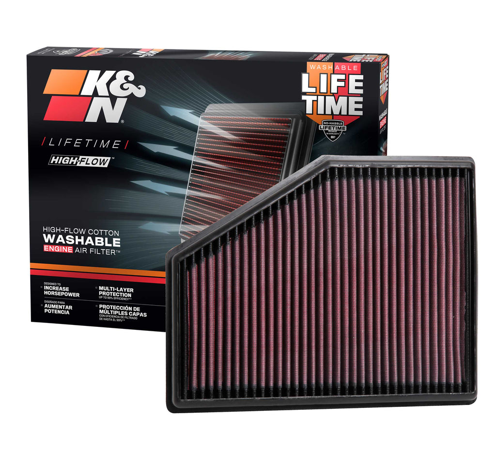 K&N 33-3079 Replacement Air Filter for Select BMW 520i, BMW 530e, BMW 530e xDrive, BMW 530i, BMW 530i xDrive, BMW 540d xDrive, BMW 540i, BMW 540i xDrive, BMW 640i xDrive Gran Turismo, BMW 740e xDrive, BMW 740i, BMW 740i xDrive, BMW 745Le xDrive, BMW