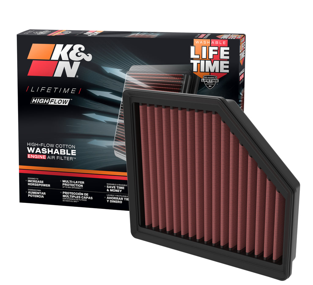 K&N 33-3174 Replacement Air Filter for Select Mitsubishi Outlander, Nissan Rogue, Nissan X-Trail