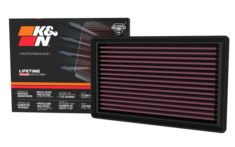K&N 33-3179 Replacement Air Filter for Select Lexus RX500h, Lexus TX500h, Lexus TX550h+, Toyota Crown, Toyota Grand Highlander, Toyota RAV4, Toyota Yaris