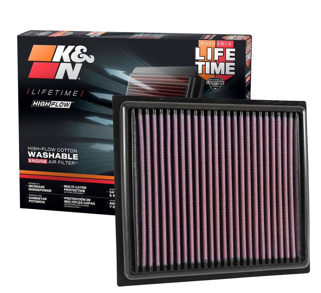 K&N 33-5034 Replacement Air Filter for Select Fiat 500X, Jeep Compass, Jeep Renegade, Ram ProMaster City