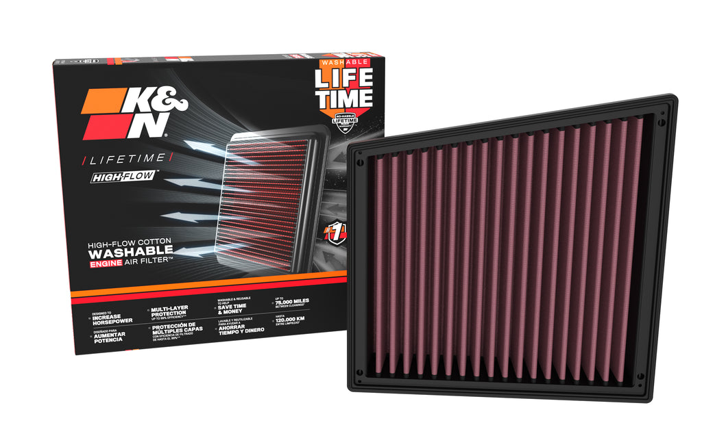 K&N 33-5065 Replacement Air Filter for Select Chevrolet Silverado HD, Chevrolet Silverado HD, GMC Sierra HD, GMC Sierra HD