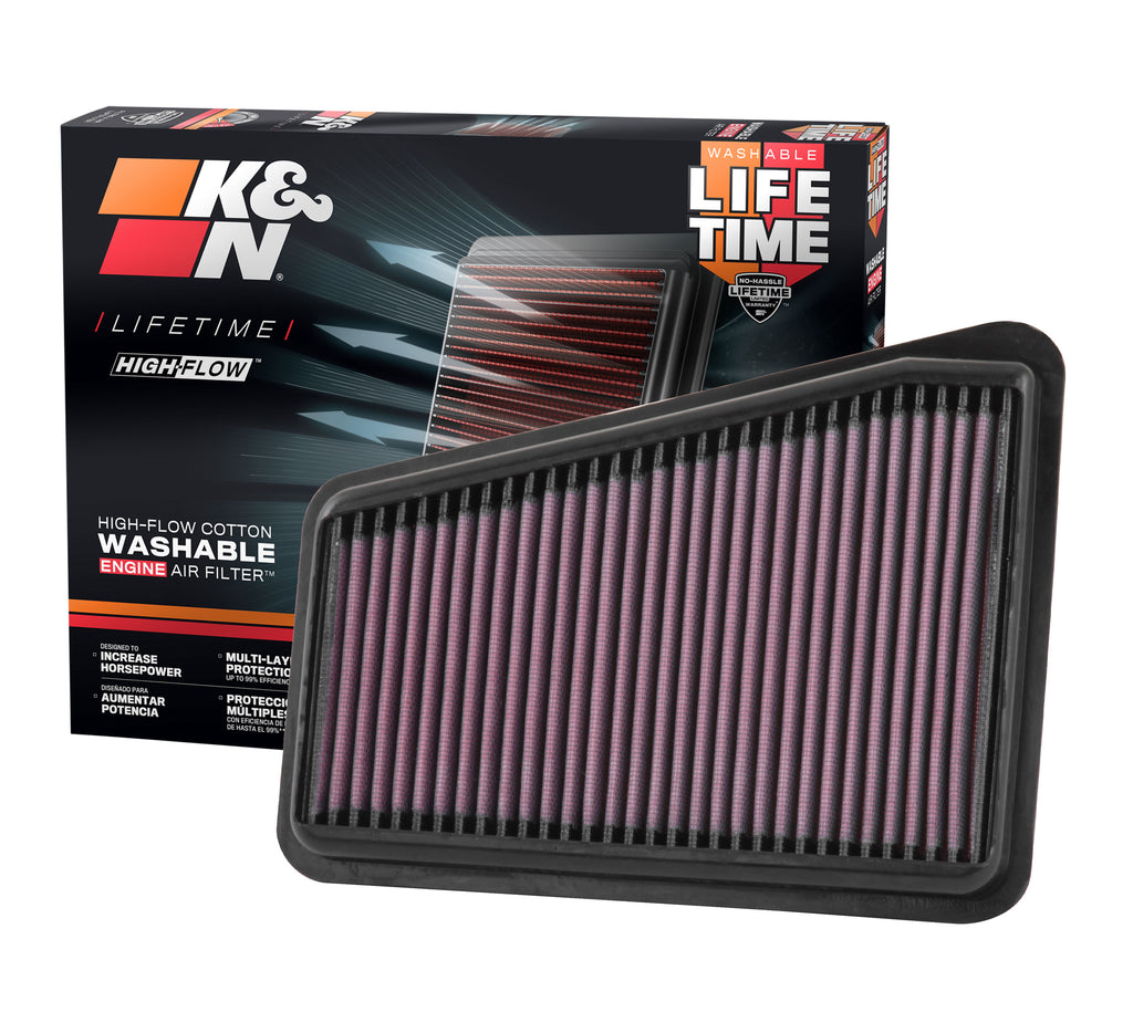K&N 33-5067 Replacement Air Filter for Select Genesis G70, Kia Stinger