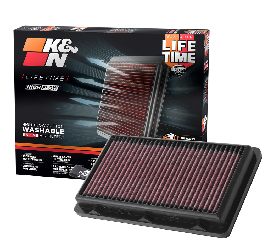 K&N 33-5108 Replacement Air Filter for Select Hyundai Santa Cruz, Hyundai Santa Fe, Hyundai Sonata, Hyundai Tucson, Kia Carnival, Kia K5, Kia Sorento