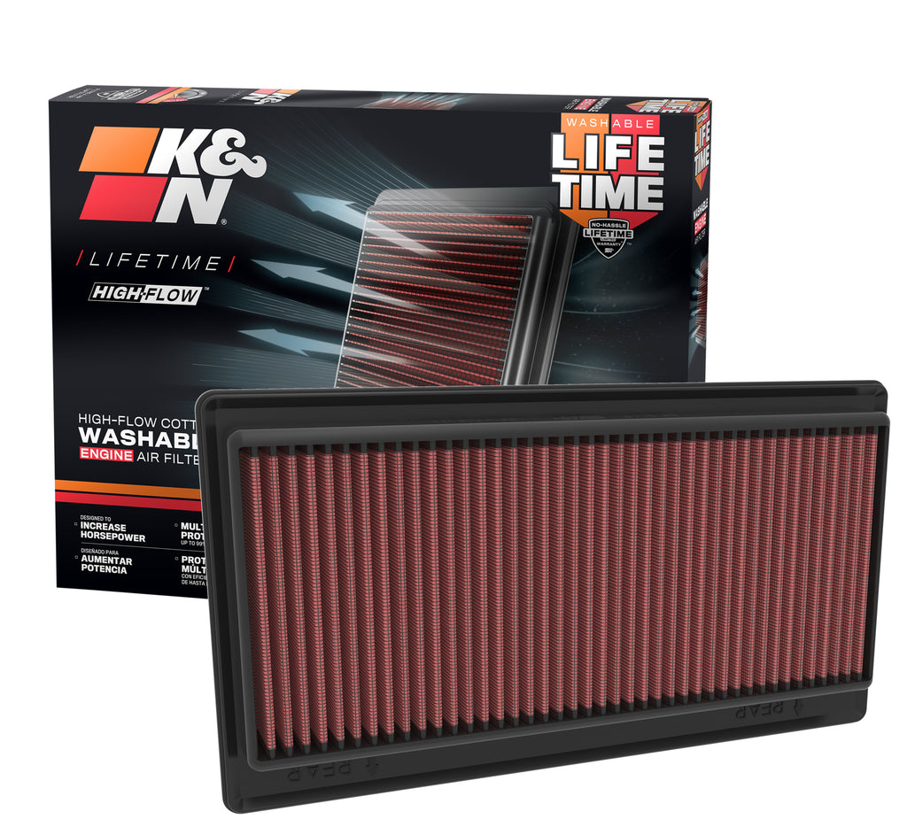 K&N 33-5117 Replacement Air Filter for Select Acura MDX, Honda Pilot