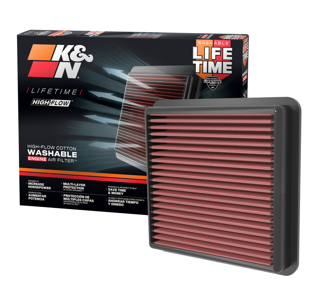 K&N 33-5118 Replacement Air Filter for Select Hyundai Elantra, Hyundai Kona, Kia K4