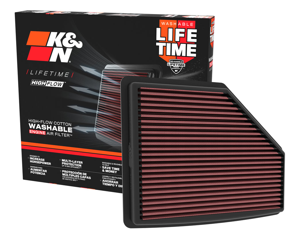 K&N 33-5119 Replacement Air Filter for Select Acura MDX, Acura TLX