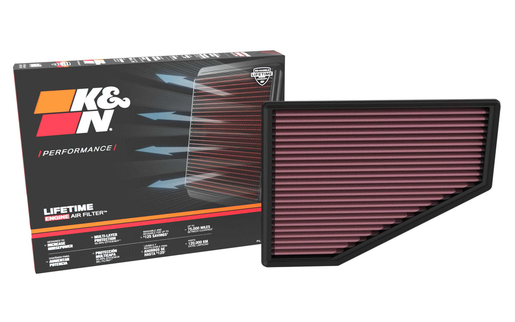 K&N 33-5123 Replacement Air Filter for Select Jeep Grand Cherokee, Jeep Grand Cherokee L