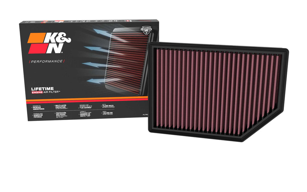 K&N 33-5125 Replacement Air Filter for Select Jeep Grand Wagoneer, Jeep Grand Wagoneer L, Jeep Wagoneer, Jeep Wagoneer L, Ram