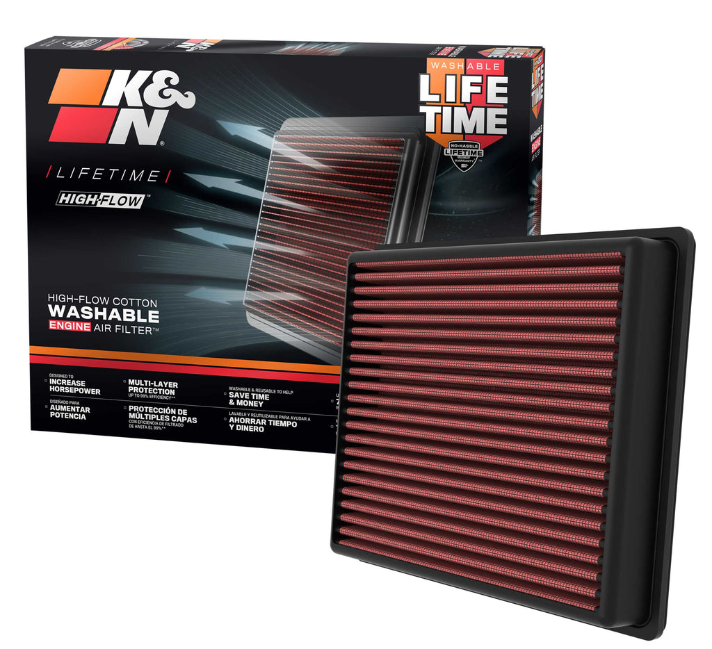 K&N 33-5129 Replacement Air Filter for Select Toyota Sequoia, Toyota Tundra