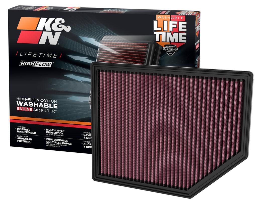 K&N 33-5132 Replacement Air Filter for Select Ford Bronco, Ford Ranger