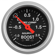 Load image into Gallery viewer, AutoMeter 3303-M2 GAUGE, VAC/BOOST, 2 1/16", -1 - +2 BAR, MECHANICAL, SPORT-COMP