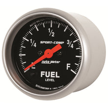 Load image into Gallery viewer, AutoMeter 3310 GAUGE, FUEL LEVEL, 2 1/16", 0-280O PROGRAMMABLE, SPORT-COMP