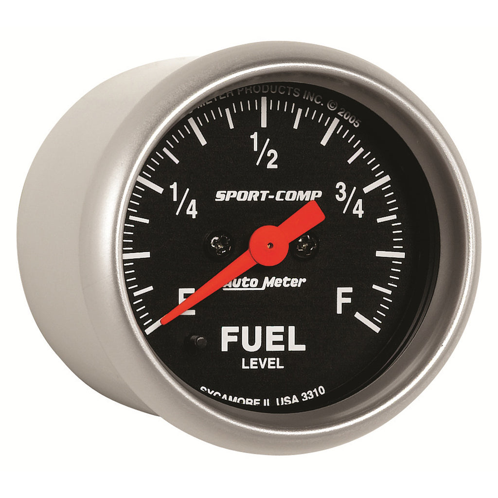 AutoMeter 3310 GAUGE, FUEL LEVEL, 2 1/16", 0-280O PROGRAMMABLE, SPORT-COMP