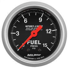 Load image into Gallery viewer, AutoMeter 3311 GAUGE, FUEL PRESSURE, 2 1/16", 15PSI, MECHANICAL, SPORT-COMP