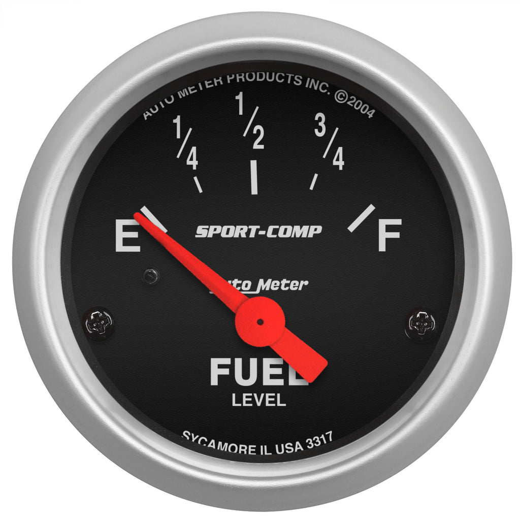 AutoMeter 3317 GAUGE, FUEL LEVEL, 2 1/16", 0OE TO 30OF, ELEC, SPORT-COMP