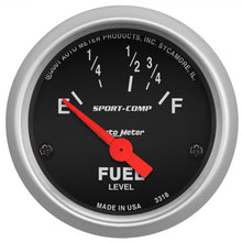 Load image into Gallery viewer, AutoMeter 3318 GAUGE, FUEL LEVEL, 2 1/16", 16OE TO 158OF, ELEC, SPORT-COMP