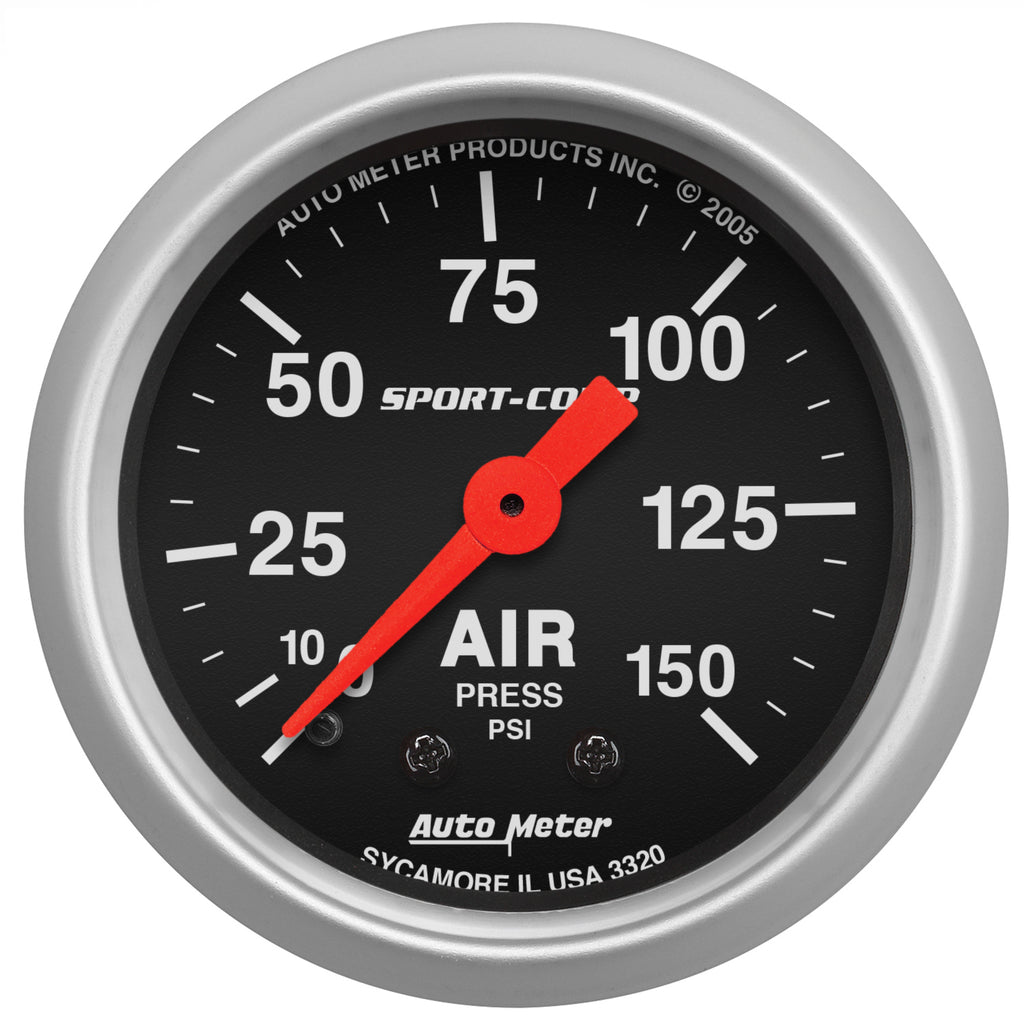 AutoMeter 3320 GAUGE, AIR PRESS, 2 1/16", 150PSI, MECHANICAL, SPORT-COMP