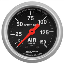 Load image into Gallery viewer, AutoMeter 3320 GAUGE, AIR PRESS, 2 1/16", 150PSI, MECHANICAL, SPORT-COMP