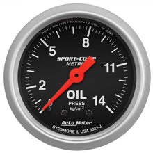 Load image into Gallery viewer, AutoMeter 3322-J GAUGE, OIL PRESSURE, 2 1/16", 14KG/CM2, MECHANICAL, SPORT-COMP