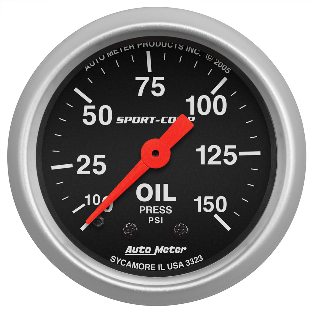 AutoMeter 3323 GAUGE, OIL PRESSURE, 2 1/16", 150PSI, MECHANICAL, SPORT-COMP