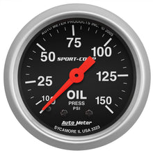 Load image into Gallery viewer, AutoMeter 3323 GAUGE, OIL PRESSURE, 2 1/16", 150PSI, MECHANICAL, SPORT-COMP