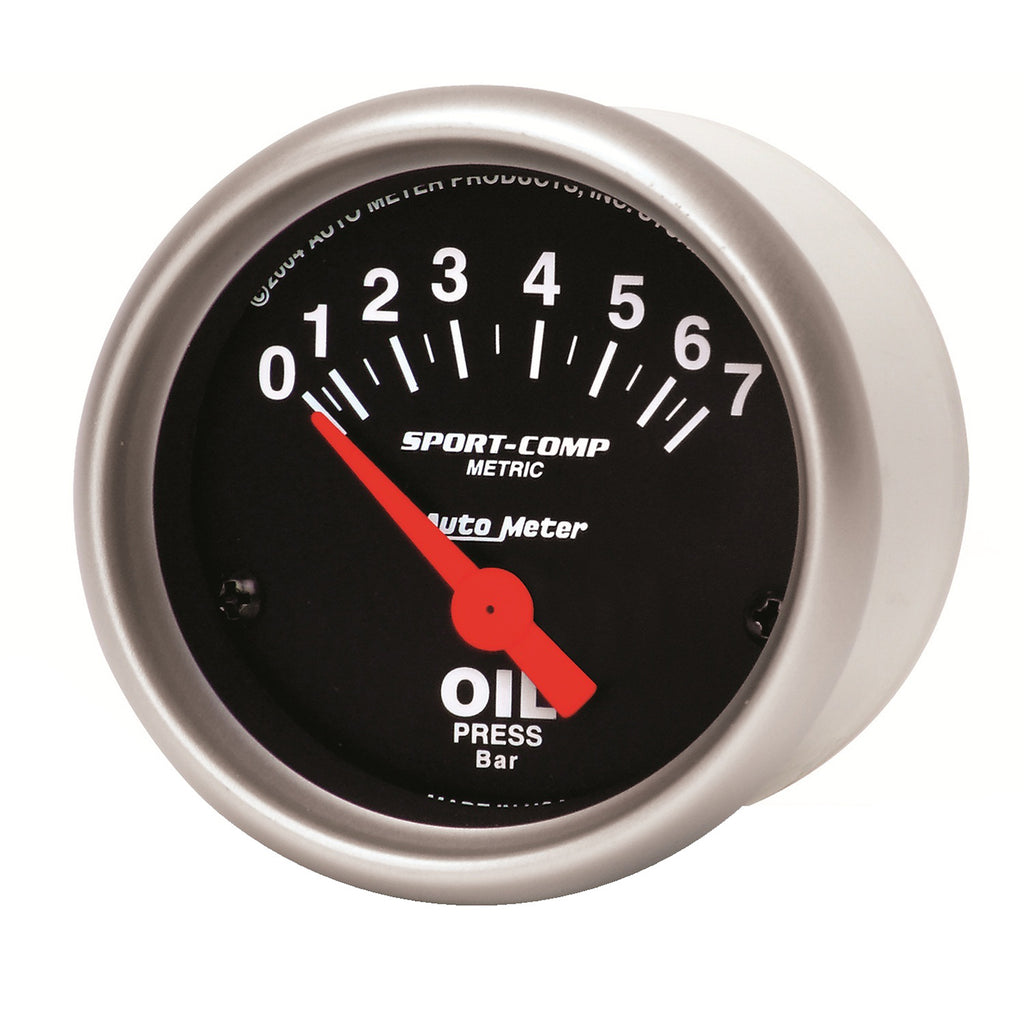 AutoMeter 3327-M GAUGE, OIL PRESSURE, 2 1/16", 7 BAR, ELECTRIC, SPORT-COMP